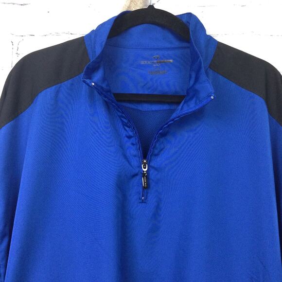 Grand Slam Men's 1/4 Zip Mock Neck Pullover Long Sleeve Golf Jacket Blue L - Picture 3 of 11